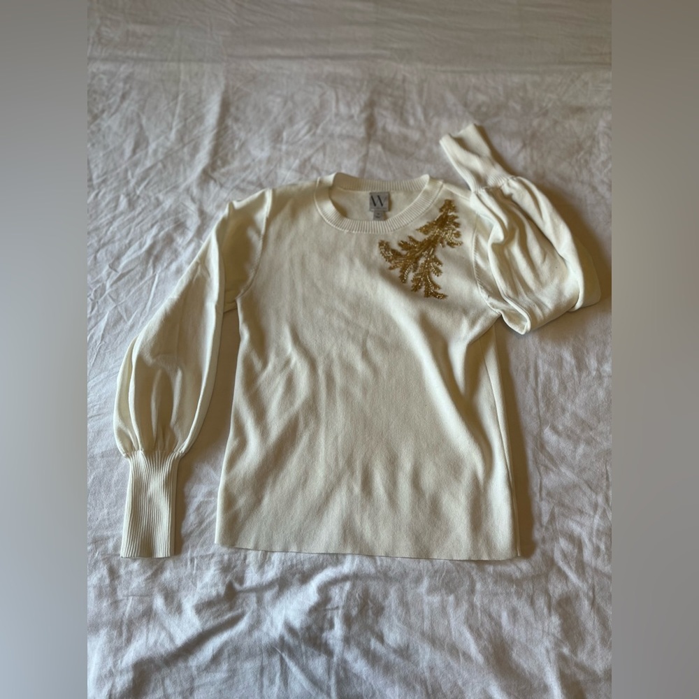 Cream sequin detail sweater.